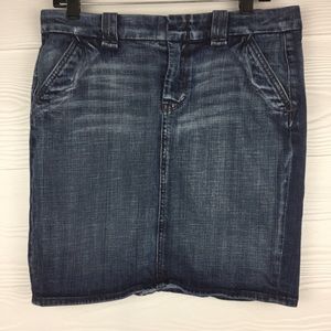 7 For All Mankind Skirt Blue White A-Line Jean